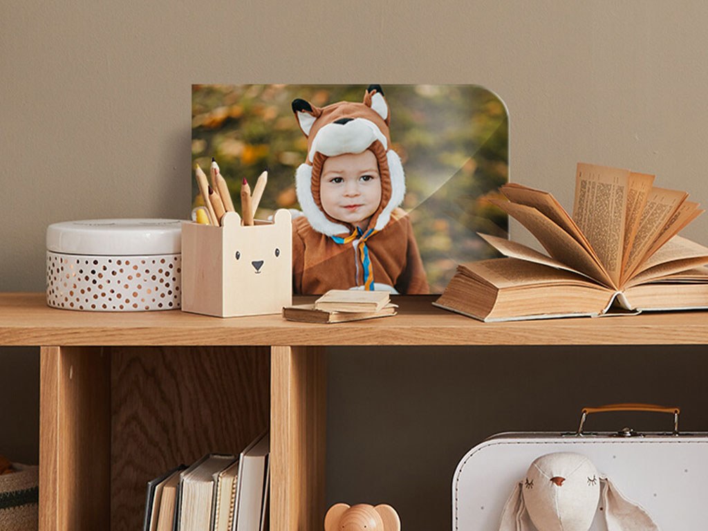 kid in fox costume sublimated on creative border