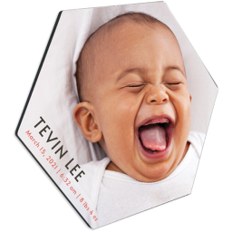 Gloss White Hexagon HB Desktop Photo Panel