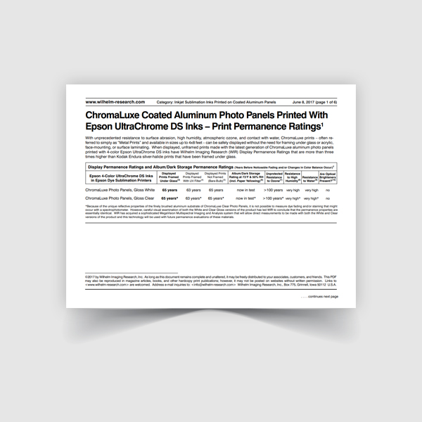 Wilhelm Imaging Epson 4-Color UltraChrom